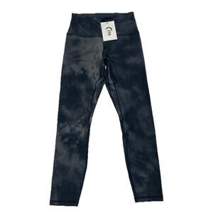 Zyia Active Womens Size 8-10 Black Midnight Hendrix Leggings Black Gray Marbled